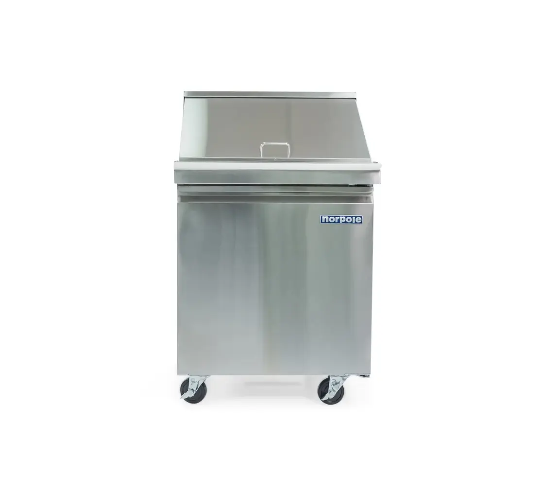 Magic Chef 6 CU. FT. SINGLE DOOR MEGA TOP PREP TABLE COMMERCIAL REFRIGERATOR IN STAINLESS STEEL
