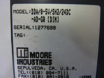 Used MOORE INDUSTRIES DDA/0-5V/SH2/24DC-AD-GR Security & Surveillance Michigan US | Ideal Machinery #1310429
