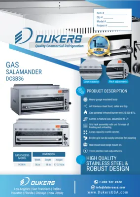 Used FalconRestaurantSupply DCSB36 Gas Salamander Salamanders & Cheese Melters Illinois US | Falcon Restaurant Supply #1375625