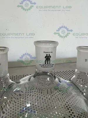 USED CHEMGLASS 3000 ML 3-NECK ROUND BOTTOM HEAVY WALL FLASK 24/40, 24/26