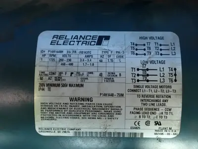 USED RELIANCE ELECTRIC P14H1448H
