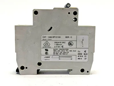 1492-SP1C100 | Allen Bradley  Ser C Circuit Breaker 1 Pole 10A - Used