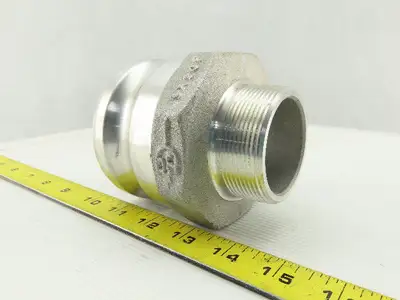 Anodized Aluminum Cam-and-Groove Hose Coupling Size 3 Plug 2 NPT Male End