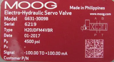 NEW MOOG G631-3009B SERVO VALVE G6313009B