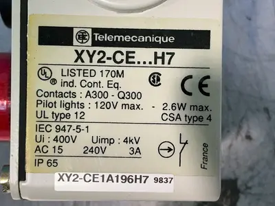 Used TELEMECANIQUE XY2CE2A196HZ Relays & Switches Ohio US | HGR 24 #1580220