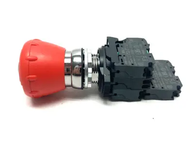 USED ALLEN-BRADLEY ILLUMINATED 22MM EMERGENCY TWIST-TO-RELEASE PUSHBUTTON ASSEMBLY