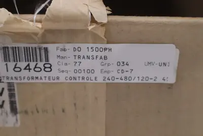 TRANSFAB TMS DO 1500PH/ DO1500PH CONTROL TRANSFORMER - STOCK SGF122