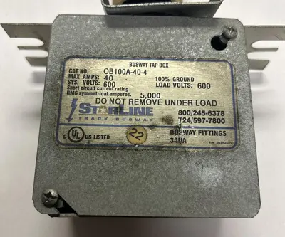 New | in-Stock STARLINE OB100A-40-4 Miscellaneous Equipment (Electrical & Power) | Surplus Asset Holdings #1198469