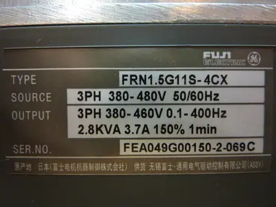 USED FUJI ELECTRIC FRN1.5G11S-4CX