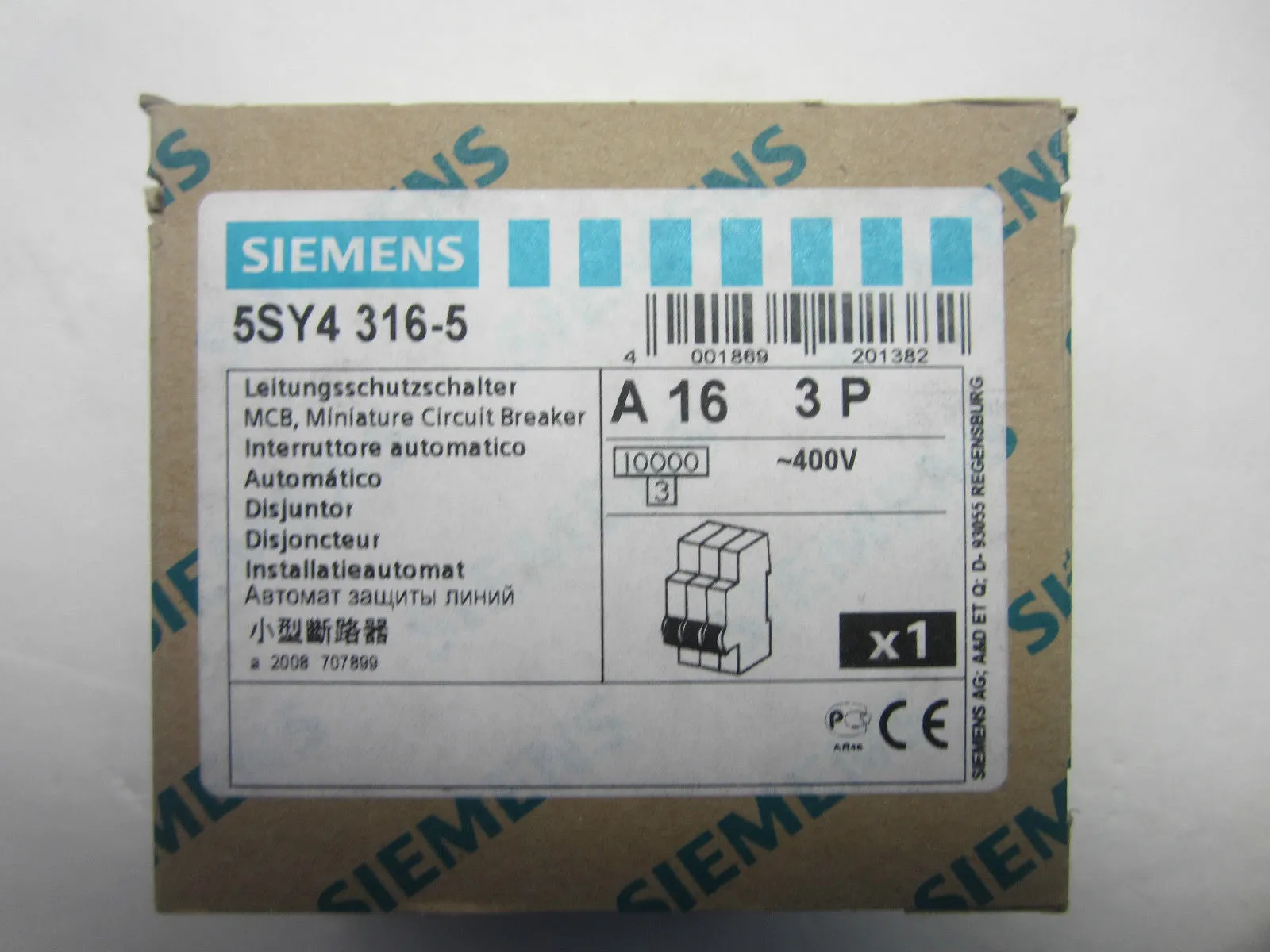 New Siemens 5SY4-316-5 Circuit Breaker 5SY43165