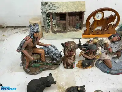 Lot of Native and Wildlife Decorations Including Porcelain Figurines and More