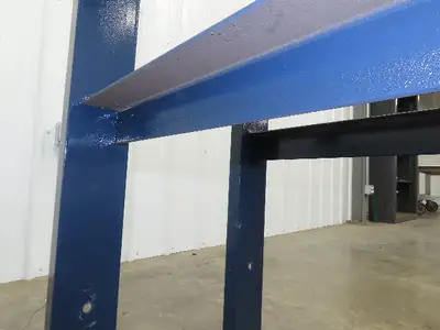 81"W Conveyor Leg Floor Support Heavy Duty Blue 32.75"-36.75"H  Lot of 2