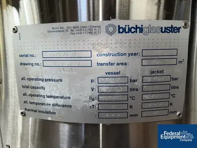 Used BUCHI 107/107 Liter Buchi Kilo Lab Reactor Train System, Glass Lined Reactors Ohio US | Federal Equipment Company #126692
