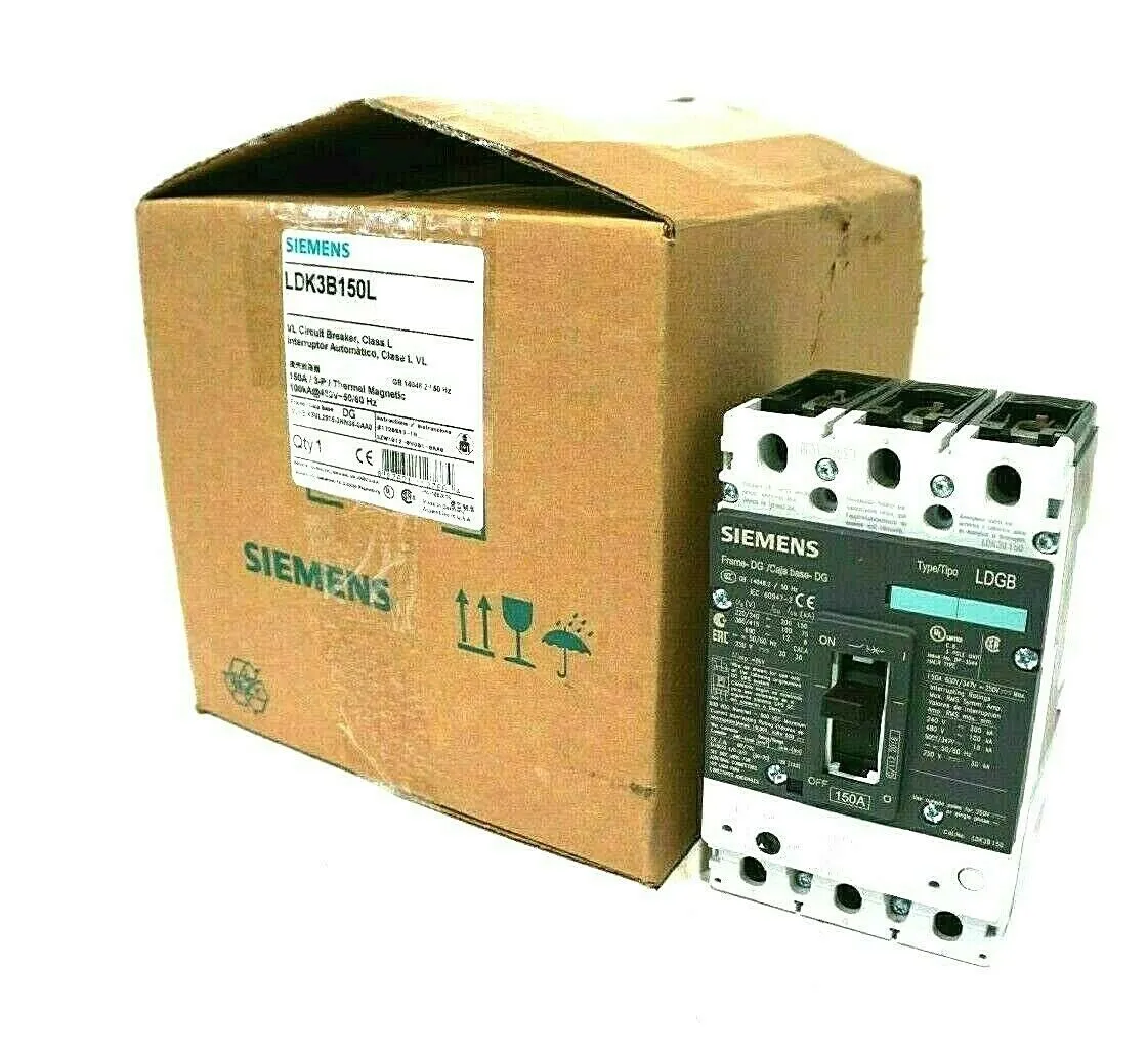 NEW SIEMENS LDK3B150L CIRCUIT BREAKER TYPE LDGB 150A 3-POLE 480V 50/60 HZ