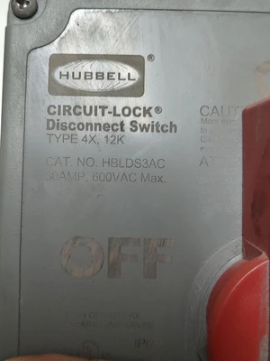 Used Hubbell HBLDS3AC Disconnects Kentucky US | Edwards Industrial Repair #1324311