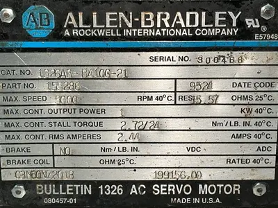 Used ALLENBRADLEY 1326ABB410G21 Motors (misc) Ohio US | HGR 24 #1506963