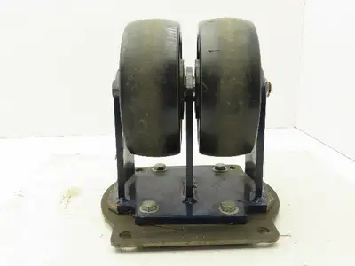 RWM Kingpinless 2-95 Swivel Plate 8"x3" Dual Caster Wheel Solid Urethane 5000Lb