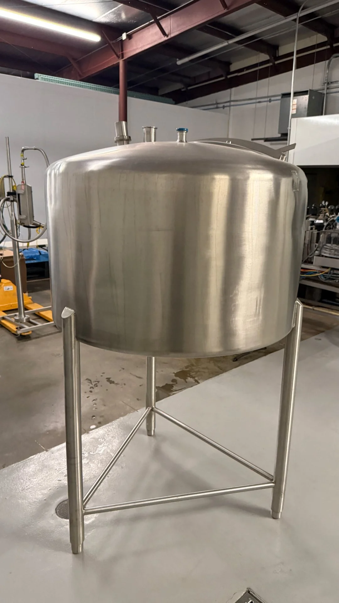 200 Gallon Stainless Steel Brite Tank: Approx. 50" Dia. x 80" H