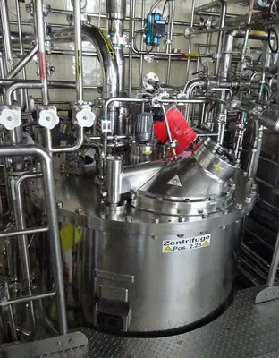 Krauss-Maffei VZO 125/2.5 S perforate basket centrifuge, 316SS.