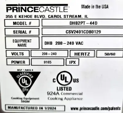 Used PRINCE CASTLE DHB2PT-44D Food Displays British Columbia CA | Surrey Food Equipment #1513453