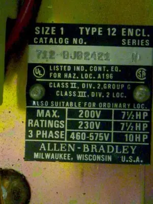 USED ALLEN BRADLEY 712-BJB2421 SER N