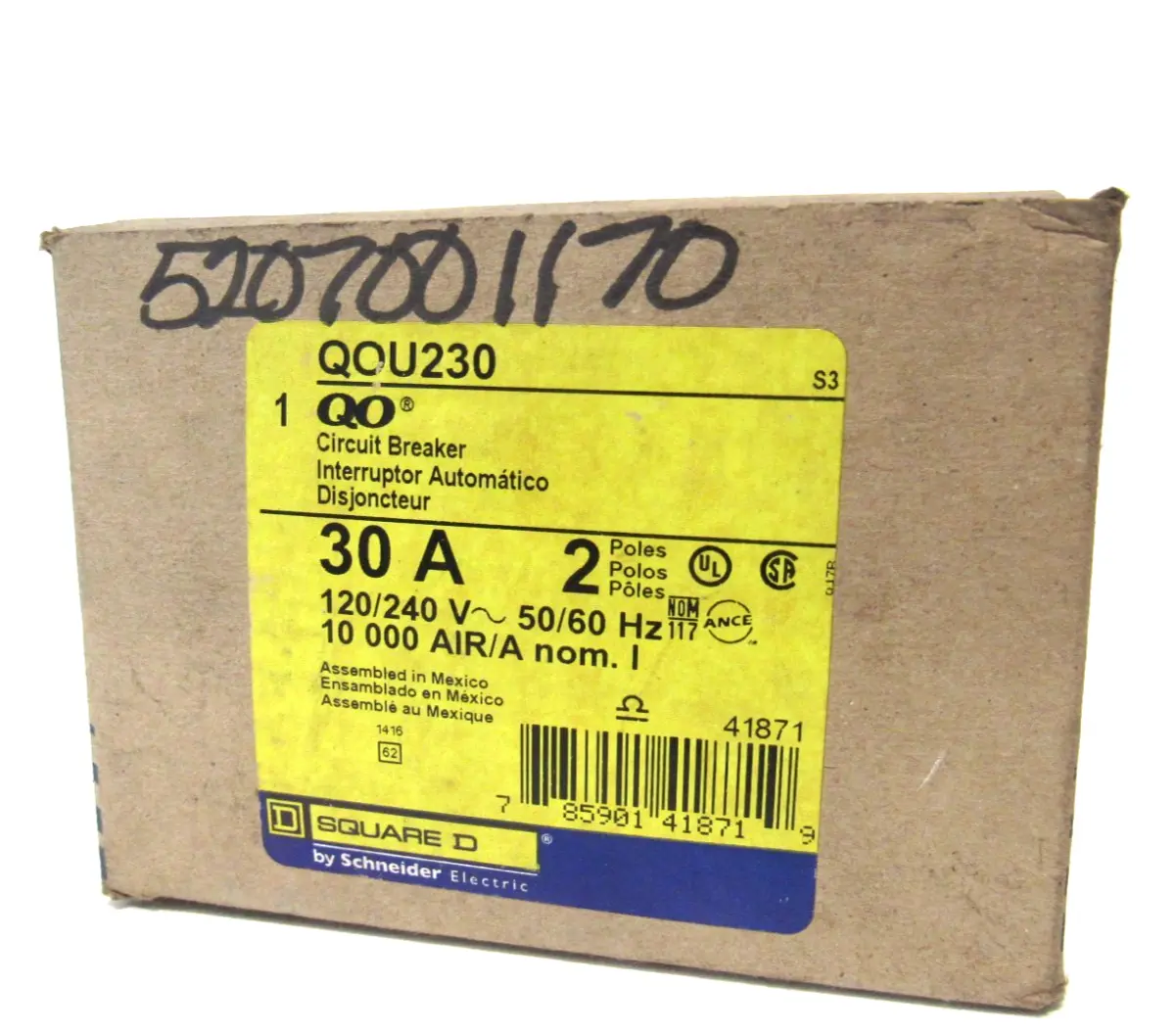 NEW SQUARE D QOU230 CIRCUIT BREAKER