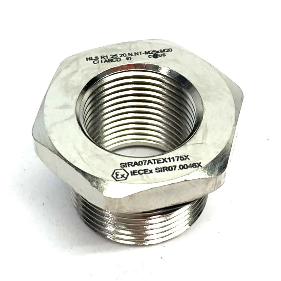 New | in-Stock HLS Thread Reducer Fitting, Nickel Plated Brass Arbors & Adapters Michigan US | Maverick Industrial Sales #1400039