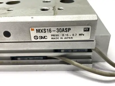 USED SMC MXS16-30ASP PNEUMATIC PRECISION SLIDE TABLE 16MM BORE 30MM STROKE