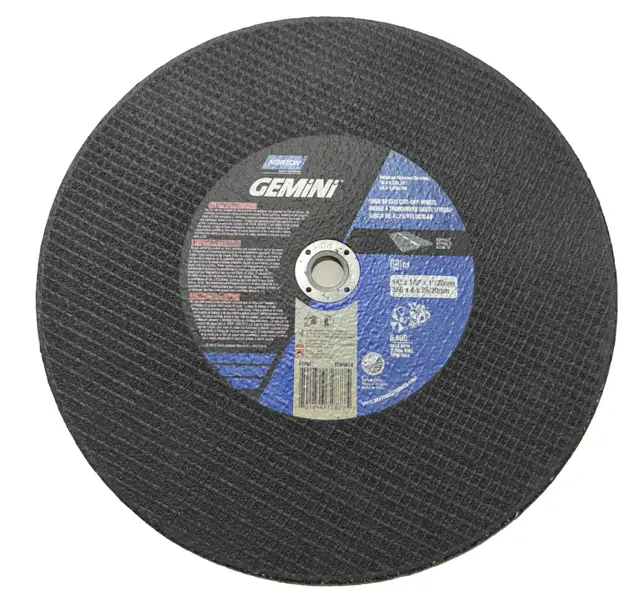 Norton GEMINI 14" x 1/8" x 1" Asphalt High Speed Cut-Off Wheel T1 Silicon Carbide