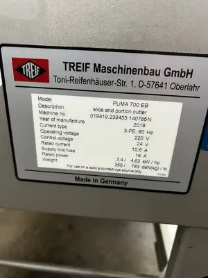 Treif Puma 700 EB Horizontal Meat Slicer W/ Conveyor 2019 Fully Refurbished