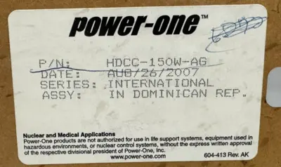 NEW POWER ONE HDCC-150W-AG POWER SUPPLY