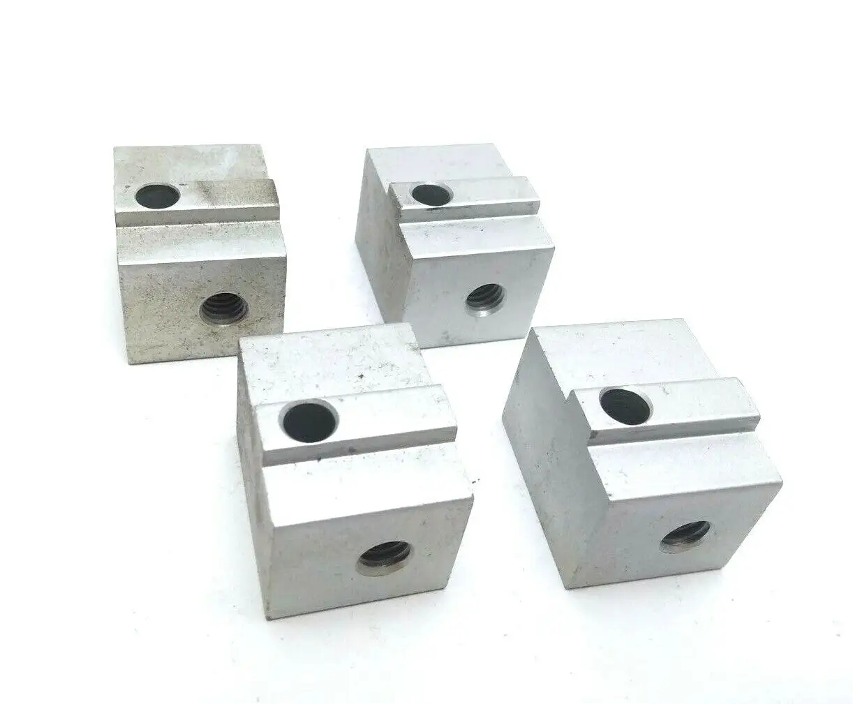 USED 80/20 15 SERIES ALUMINUM PANEL MOUNT BLOCK LOT OF 4
