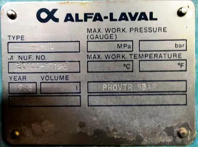 Alfa-Laval CT-6 Centritherm evaporator, 316SS.