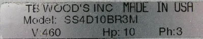 NEW TB WOODS SS4D10BR3M AC DRIVE 460V 10HP 3PH
