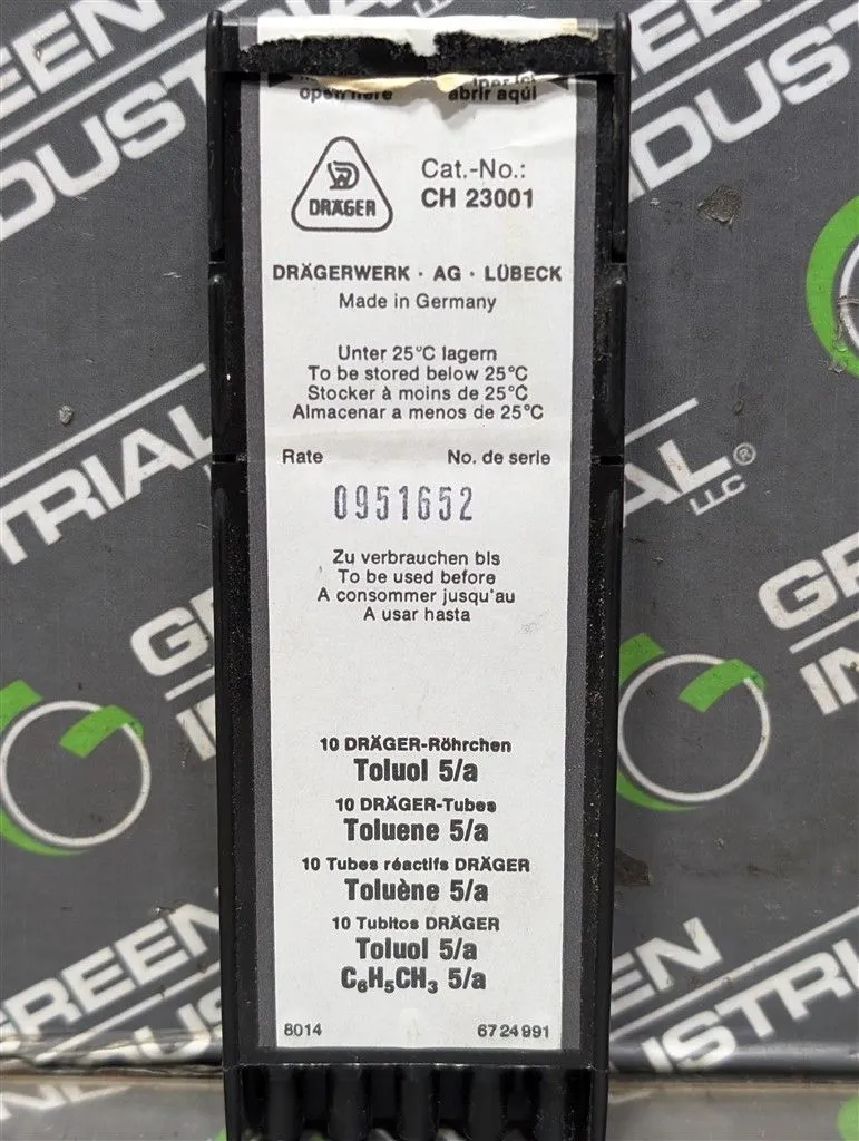 Dräger CH 23001 Toluene 5/a U.N.-Nr. 1294 Glass Detector Tube Set New NIB