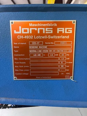 2010 JORNS NORMA LINE 125SW RH SO CNC700 6.4 shs Folding Machines | THREE RIVERS MACHINERY (8)