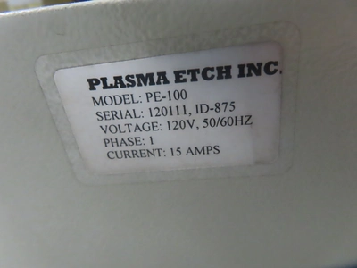 Plasma Etch, Model PE-100
