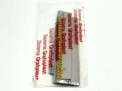 117 | Grafoplast  Wire Markers F Black on Yellow 10 Strips 9TFX16 - New