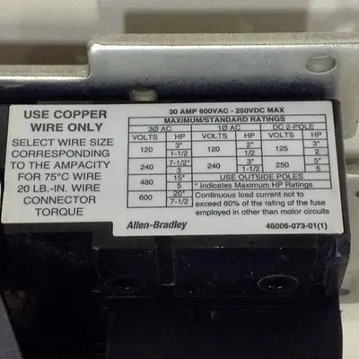 USED ALLEN BRADLEY 1494V-DS30 SER D
