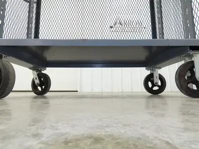 Jamco Mesh Box Truck 3 Sided Single Shelf Dolly Cart 48x24" 12 gauge Steel