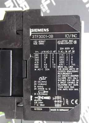 Siemens 3TF3001-0B Relay Contactor Module 70VDC/48VAC Coil Used