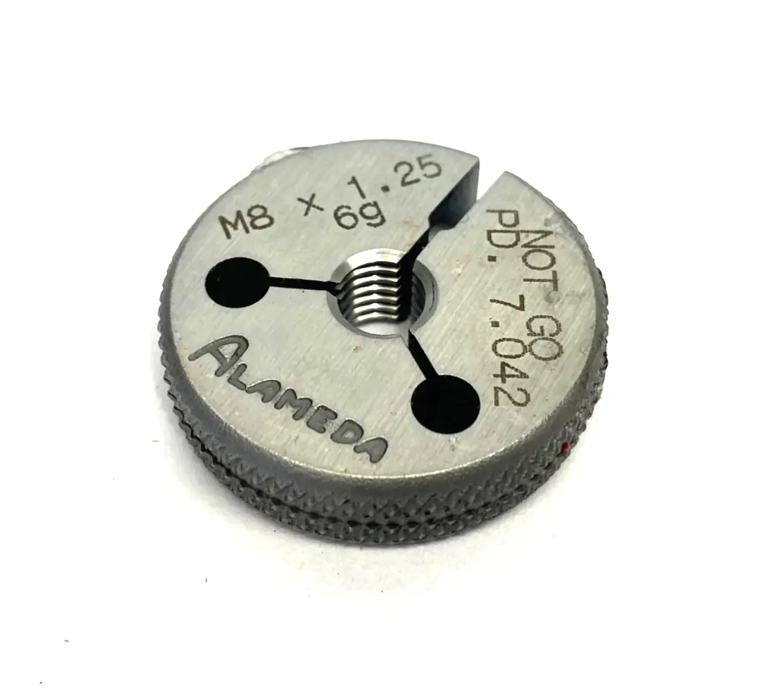 USED ALAMEDA M8 X 1.25-6G THREADED RING GAUGE NOT GO PD 7.042