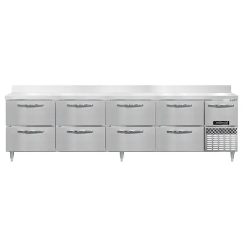 Continental DRA118NSSBS-D 118" Worktop Refrigerator W/ (5) Sections, 115v