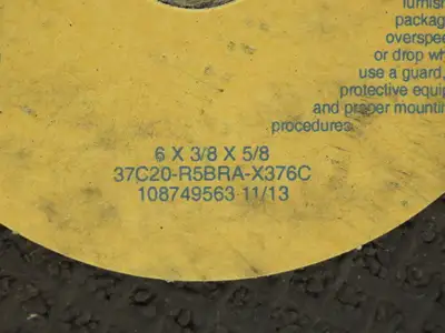 Norton 37C20-R5BRA-X376C Grinding Wheel 6"x 3/8"x 5/8"   Lot of 11