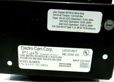 NEW ELECTRO CAM CORP. PS-5121-10-M09 PROGRAMMABLE LIMIT SWITCH PS512110M09