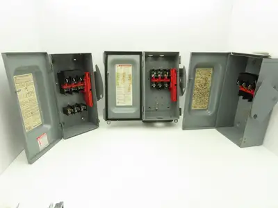 Square D Safety Disconnect Switch 600VAC 60A Fused/Non-Fused Mixed Lot of 3