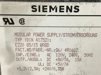 USED SIEMENS E220G5/15WRGD