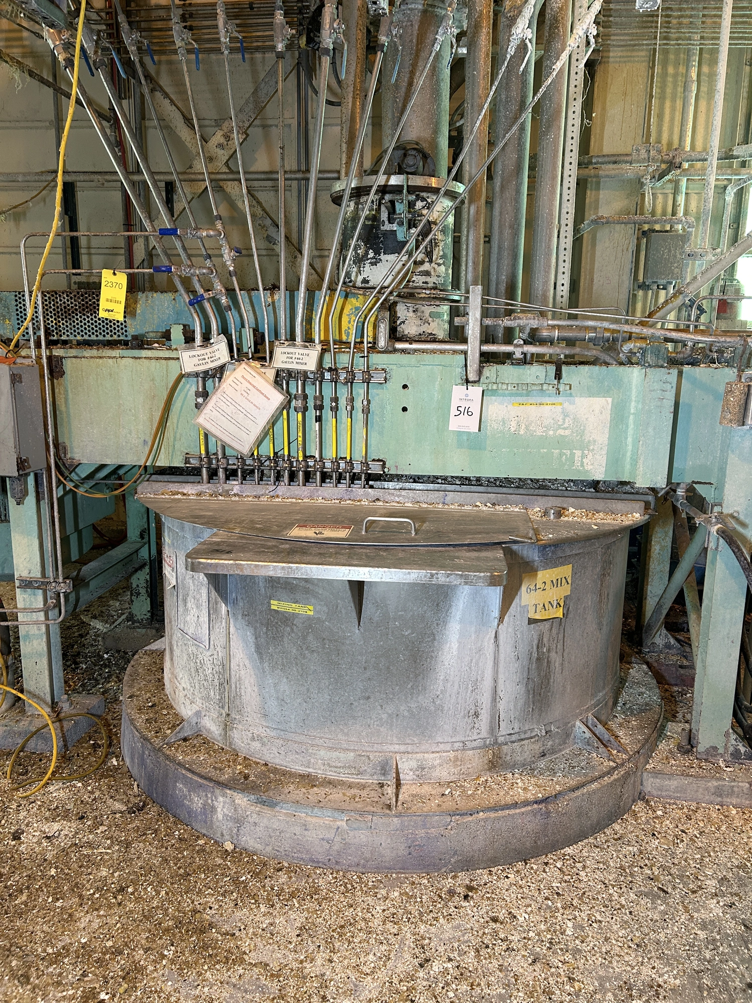 125 HP Gaulin High Speed Stainless Steel Dispersion Mixer, 1,450 Gal. Mixing Tank