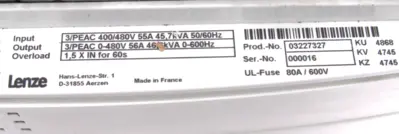 USED LENZE EVF9329-EV FREQUENCY INVERTER EVF9329EV