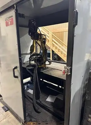 Used 2015 LINCOLN ELECTRIC AUTO-MATE 5 WITH FANUC ARC MATE 0IB ROBOTS AND R-30IB MATE CONTROL Robotic Welding Cells | Harbor Machinery Inc. #1283398